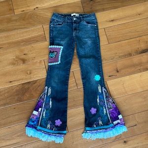 Girls Embellished Flare Jeans Sz10